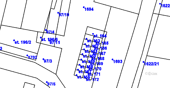 Parcela st. 162 v KÚ Velký Bor u Horažďovic, Katastrální mapa