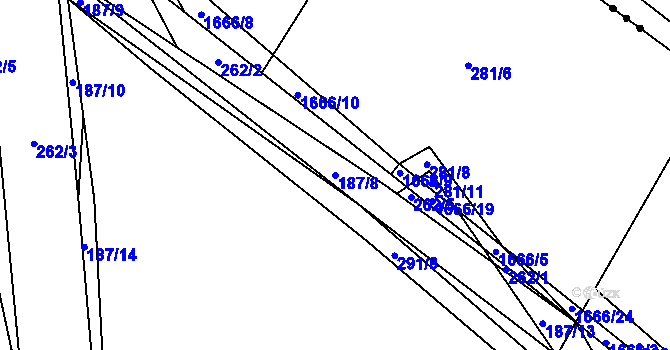Parcela st. 187/8 v KÚ Velký Bor u Horažďovic, Katastrální mapa