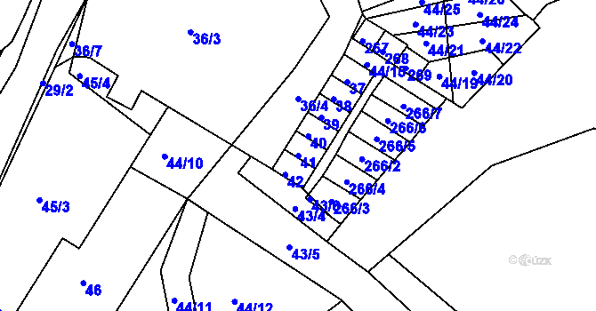 Parcela st. 41 v KÚ Skuhrov u Mělníka, Katastrální mapa