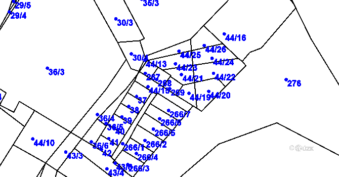 Parcela st. 269 v KÚ Skuhrov u Mělníka, Katastrální mapa