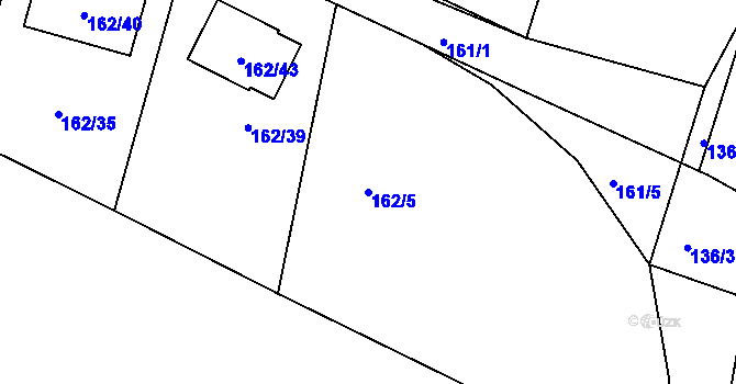 Parcela st. 162/5 v KÚ Skuhrov u Mělníka, Katastrální mapa