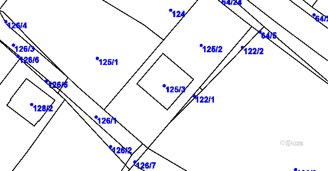 Parcela st. 125/3 v KÚ Skuhrov u Mělníka, Katastrální mapa