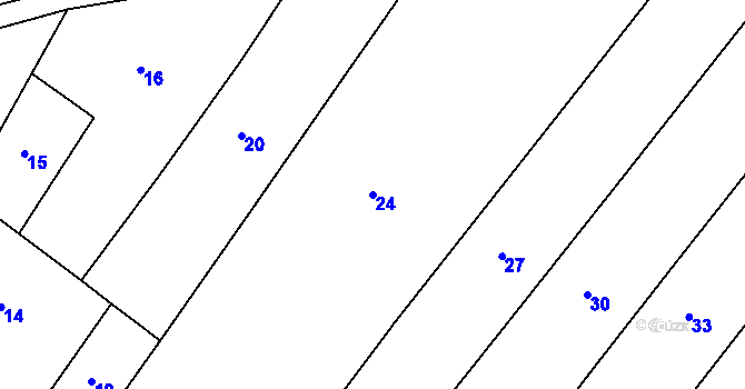 Parcela st. 24 v KÚ Velký Borek, Katastrální mapa