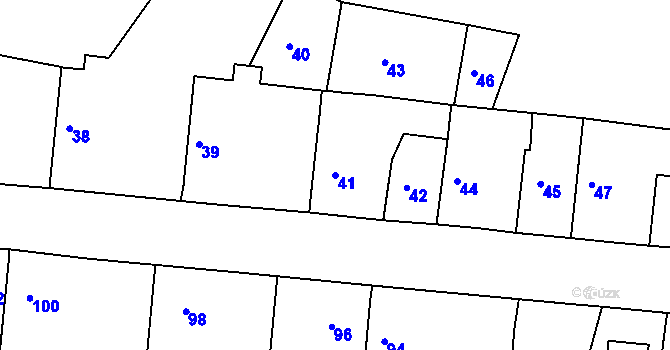 Parcela st. 41 v KÚ Velký Borek, Katastrální mapa