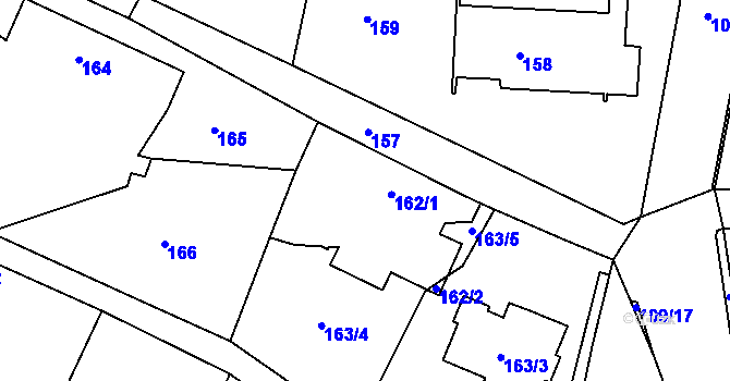 Parcela st. 162 v KÚ Velký Borek, Katastrální mapa
