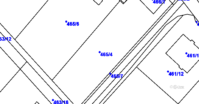 Parcela st. 465/4 v KÚ Velký Borek, Katastrální mapa