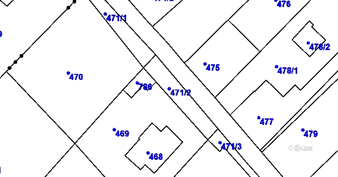 Parcela st. 471/2 v KÚ Velký Borek, Katastrální mapa