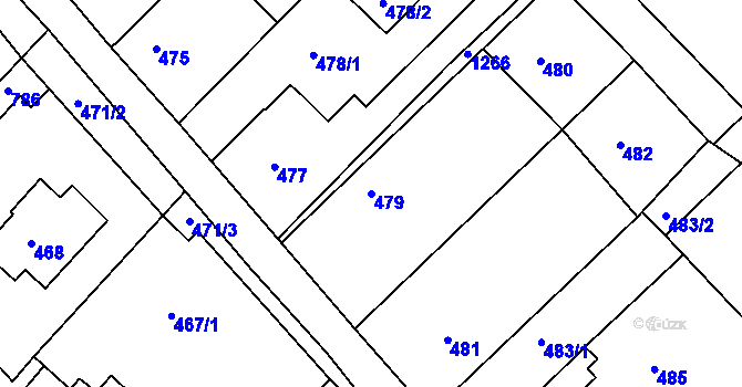 Parcela st. 479 v KÚ Velký Borek, Katastrální mapa