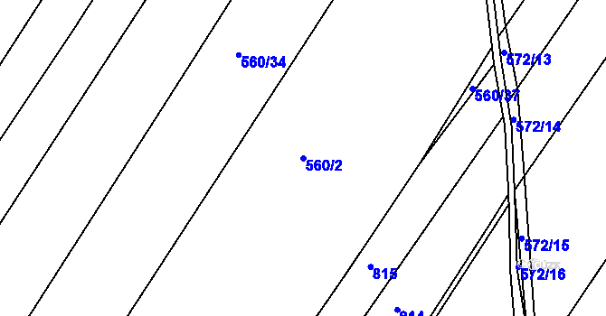 Parcela st. 560/2 v KÚ Velký Borek, Katastrální mapa