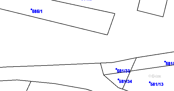 Parcela st. 581/9 v KÚ Velký Borek, Katastrální mapa
