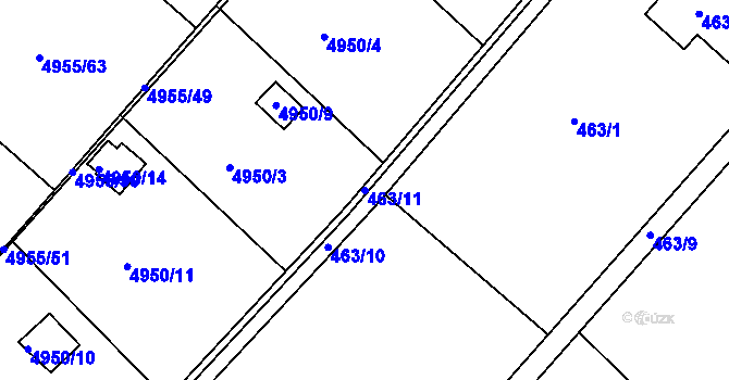 Parcela st. 463/11 v KÚ Velký Borek, Katastrální mapa