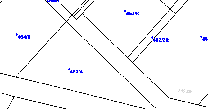 Parcela st. 463/20 v KÚ Velký Borek, Katastrální mapa