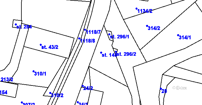 Parcela st. 148 v KÚ Velký Grunov, Katastrální mapa