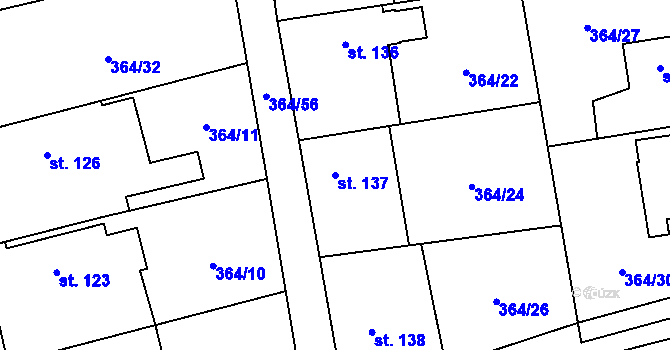 Parcela st. 137 v KÚ Velký Chlumec, Katastrální mapa