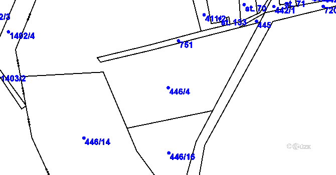 Parcela st. 446/4 v KÚ Velký Chlumec, Katastrální mapa