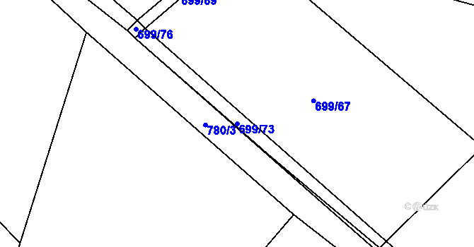 Parcela st. 699/73 v KÚ Velký Chlumec, Katastrální mapa