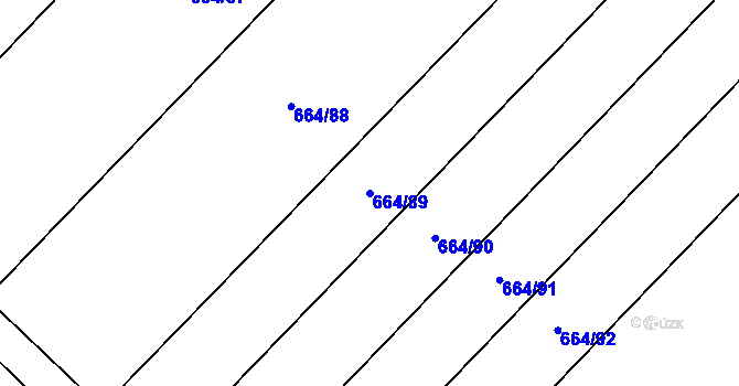 Parcela st. 664/89 v KÚ Velký Chlumec, Katastrální mapa