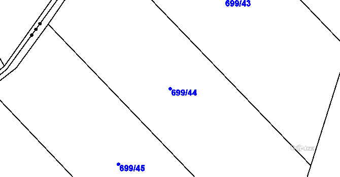 Parcela st. 699/44 v KÚ Velký Chlumec, Katastrální mapa