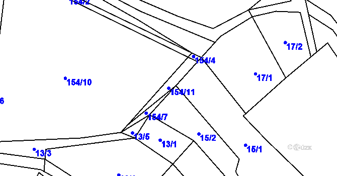 Parcela st. 154/11 v KÚ Velký Jeníkov, Katastrální mapa