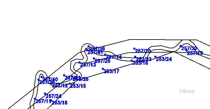 Parcela st. 257/14 v KÚ Velký Jeníkov, Katastrální mapa