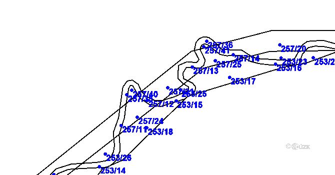 Parcela st. 257/21 v KÚ Velký Jeníkov, Katastrální mapa
