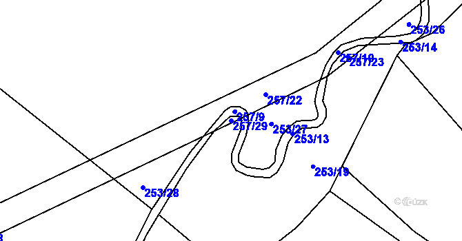 Parcela st. 257/29 v KÚ Velký Jeníkov, Katastrální mapa