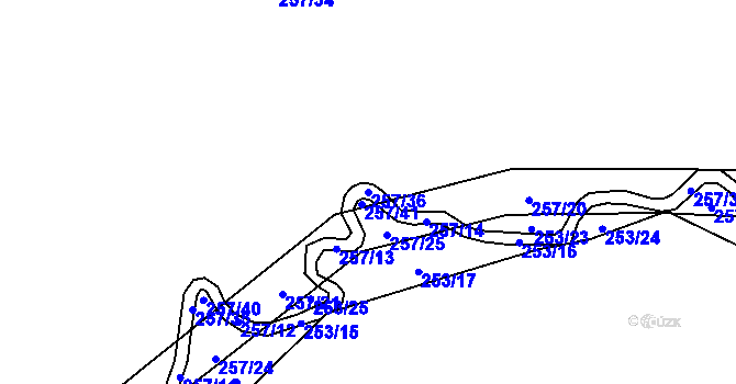 Parcela st. 257/36 v KÚ Velký Jeníkov, Katastrální mapa