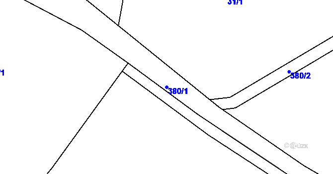 Parcela st. 380/1 v KÚ Velký Jeníkov, Katastrální mapa