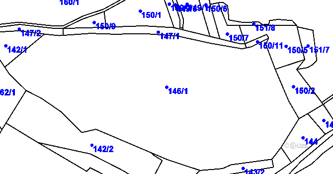 Parcela st. 146/1 v KÚ Velký Jeníkov, Katastrální mapa