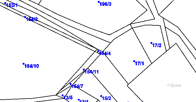 Parcela st. 154/4 v KÚ Velký Jeníkov, Katastrální mapa