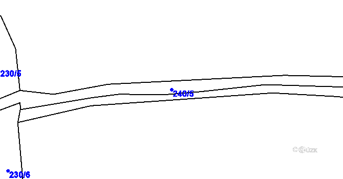 Parcela st. 240/5 v KÚ Velký Jeníkov, Katastrální mapa