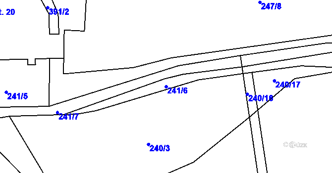 Parcela st. 241/6 v KÚ Velký Jeníkov, Katastrální mapa