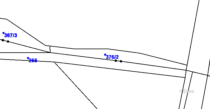 Parcela st. 376/2 v KÚ Velký Jeníkov, Katastrální mapa