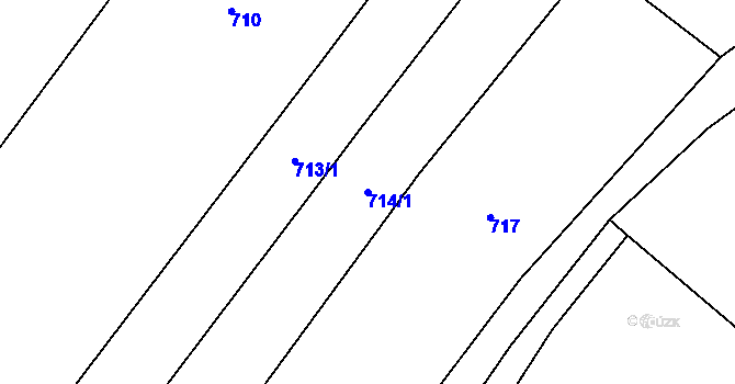 Parcela st. 714/1 v KÚ Malý Ježov, Katastrální mapa