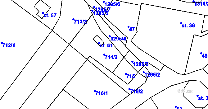 Parcela st. 714/2 v KÚ Malý Ježov, Katastrální mapa