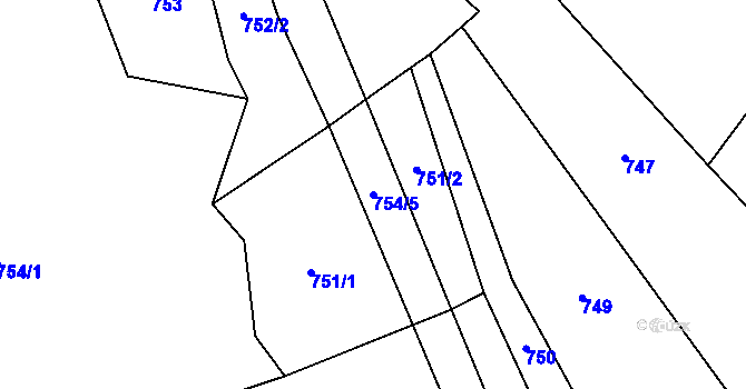 Parcela st. 754/5 v KÚ Malý Ježov, Katastrální mapa