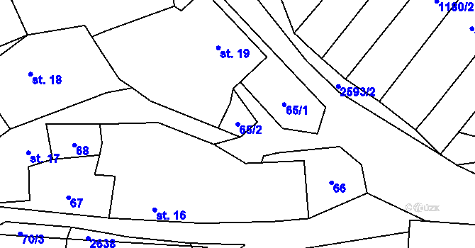 Parcela st. 65/2 v KÚ Velký Ježov, Katastrální mapa