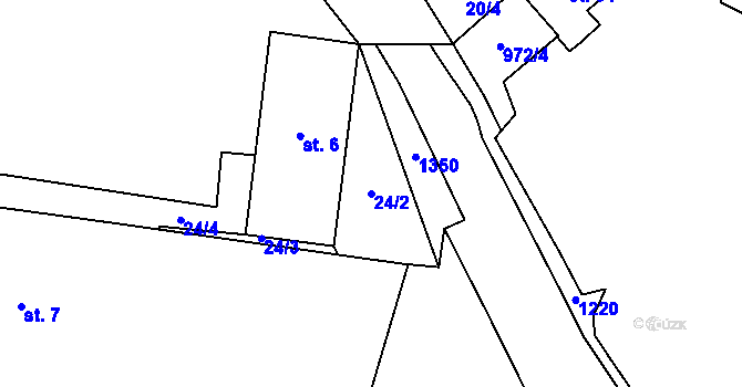 Parcela st. 24/2 v KÚ Ostromeč, Katastrální mapa