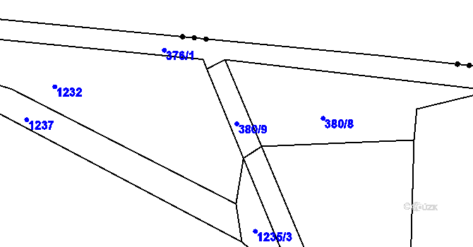 Parcela st. 380/9 v KÚ Velký Malahov, Katastrální mapa