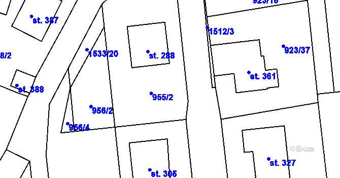 Parcela st. 149 v KÚ Velký Ořechov, Katastrální mapa
