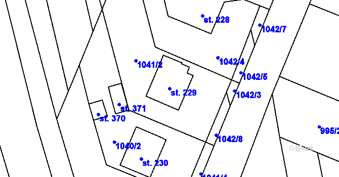 Parcela st. 229 v KÚ Velký Ořechov, Katastrální mapa