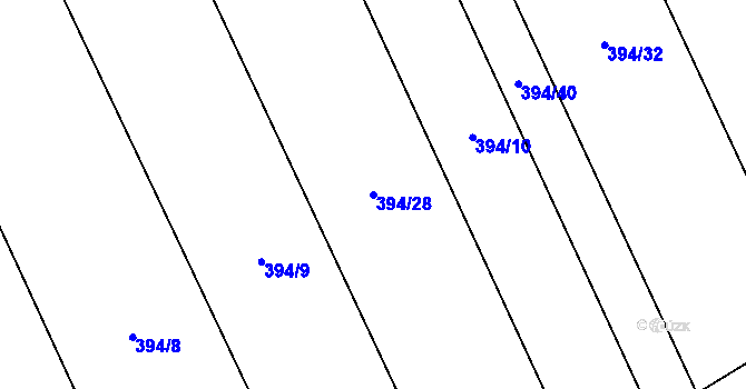 Parcela st. 394/28 v KÚ Velký Ořechov, Katastrální mapa