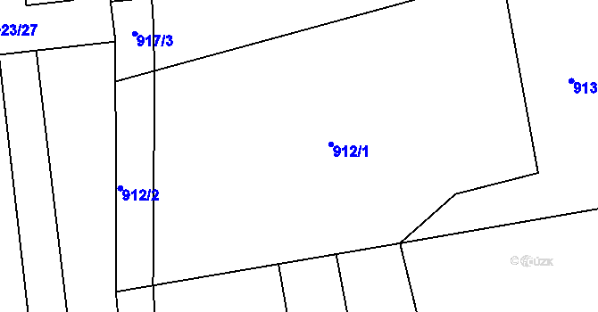 Parcela st. 912 v KÚ Velký Ořechov, Katastrální mapa