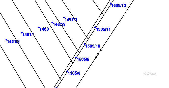 Parcela st. 1505/10 v KÚ Velký Ořechov, Katastrální mapa