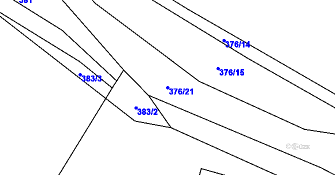 Parcela st. 376/21 v KÚ Velký Ořechov, Katastrální mapa