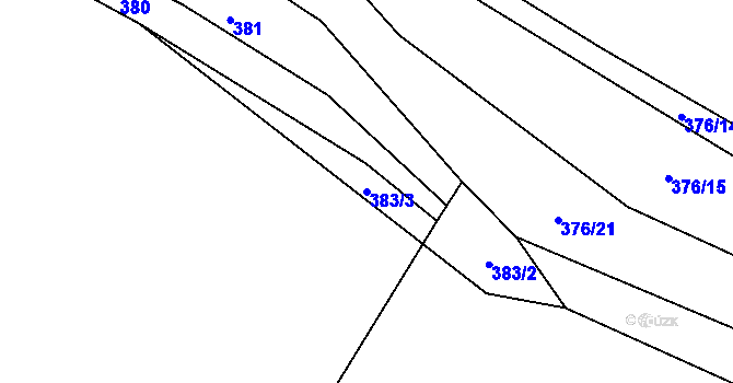 Parcela st. 383/3 v KÚ Velký Ořechov, Katastrální mapa
