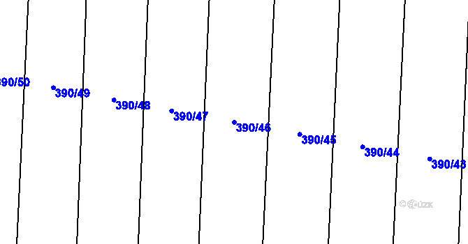 Parcela st. 390/46 v KÚ Velký Ořechov, Katastrální mapa