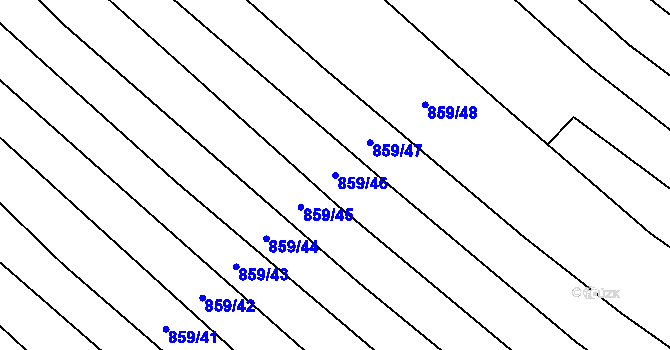 Parcela st. 859/46 v KÚ Velký Ořechov, Katastrální mapa