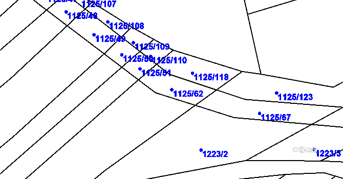 Parcela st. 1125/62 v KÚ Velký Ořechov, Katastrální mapa