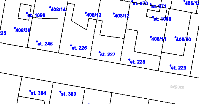 Parcela st. 227 v KÚ Velký Osek, Katastrální mapa